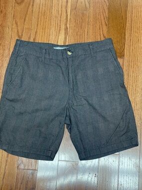 Method Men’s Gray Size 34 Cotton Flat Front Striped Bermuda Shorts